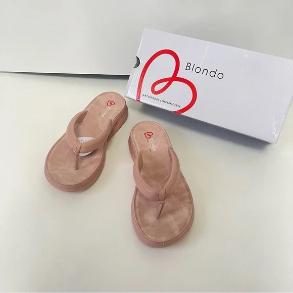 Blondo Abigail Flip Flop Sandal In Blush Color - New In Box - Size 8.5 - Picture 1 of 13